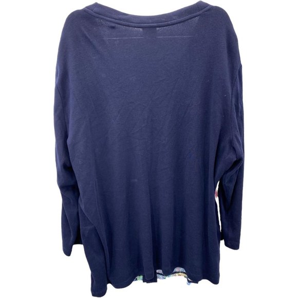 RAFAELLA Sweater Cardigan Floral Lace Overlay Cottagecore Lagenlook Button Up 2X - Picture 8 of 8